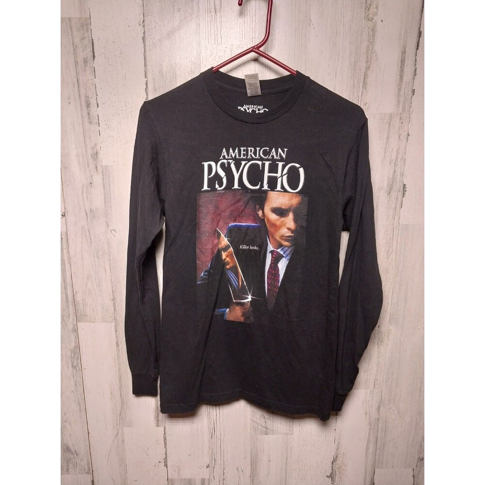 American Psycho Black Long Sleeve Tee Men's Small